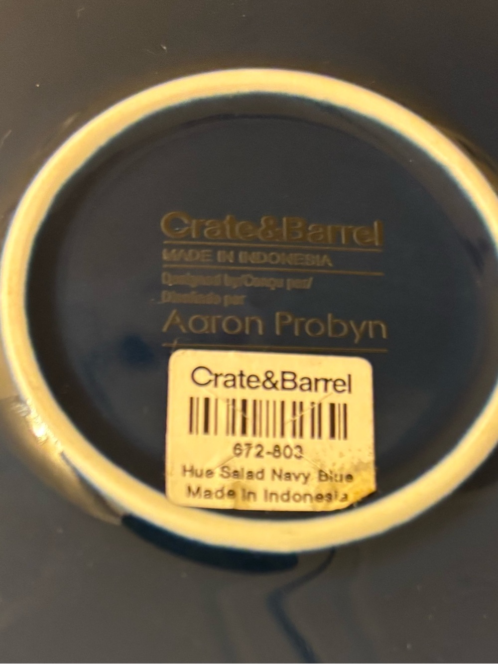 Crate & Barrel Blue Ceramic Salad Plates - Set of 2 - Picture 5 of 5
